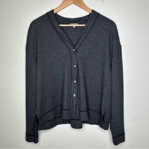 Johnny Was Calme Oversized Waffle Cardigan grey medium